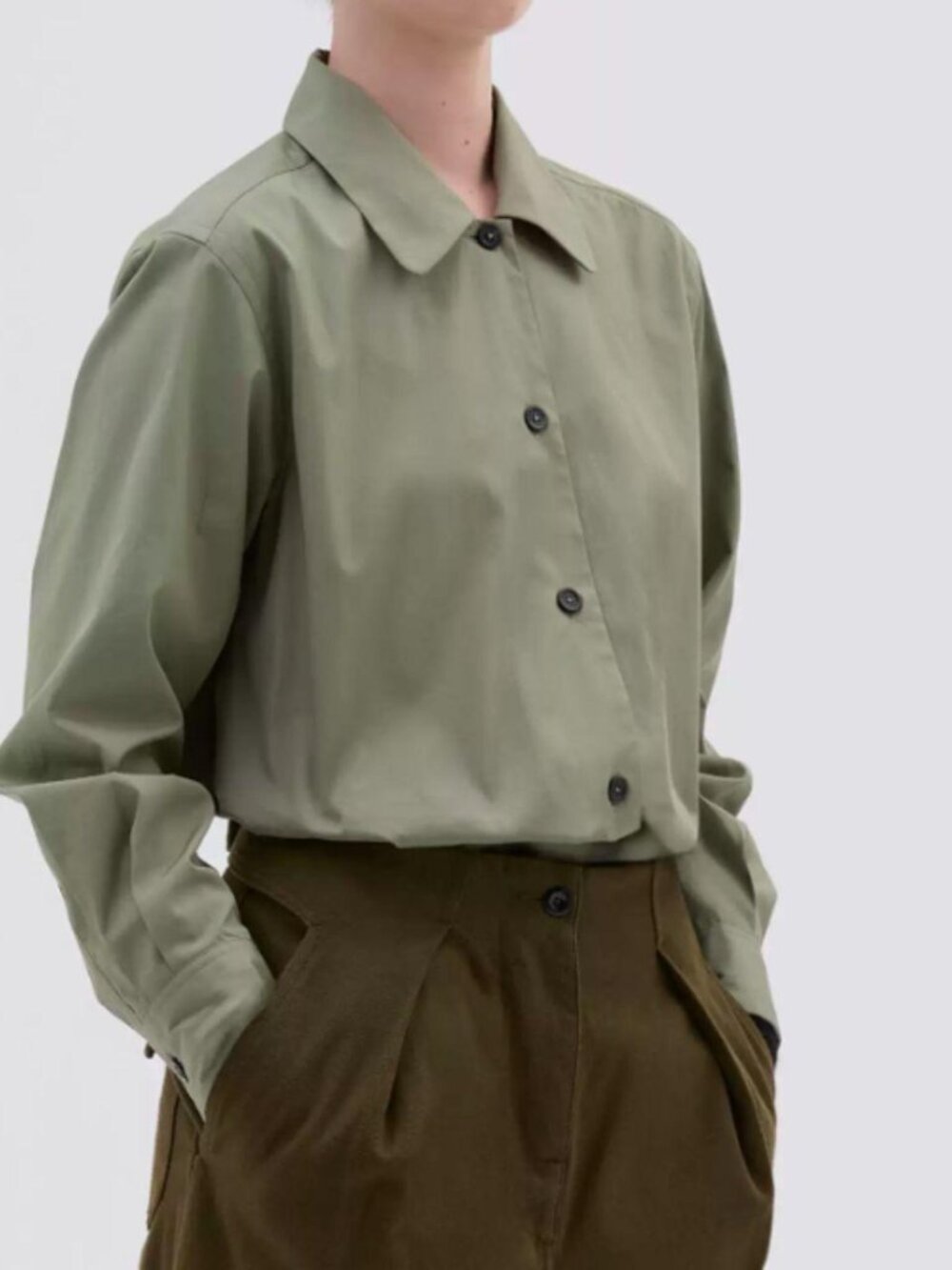 Margaret Howell 100% cotton button down shirt with peter pan collar